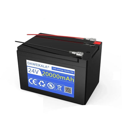 New 24V 20Ah LiFePo4 Lithium Battery 18650 Electric Vehicle Lithium Battery Pack Built-in BMS 30A High Current