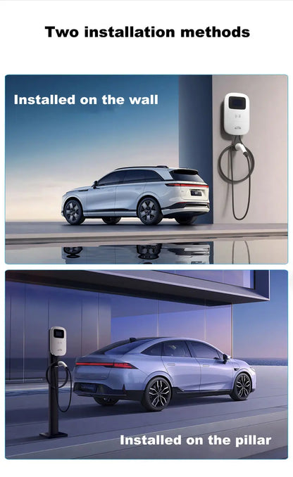 JIGU 11KW Electric Vehicle Charger GBT Car Charging Station Wallbox 380V EV Charger 16A GB/T Charging Cable 10 meters