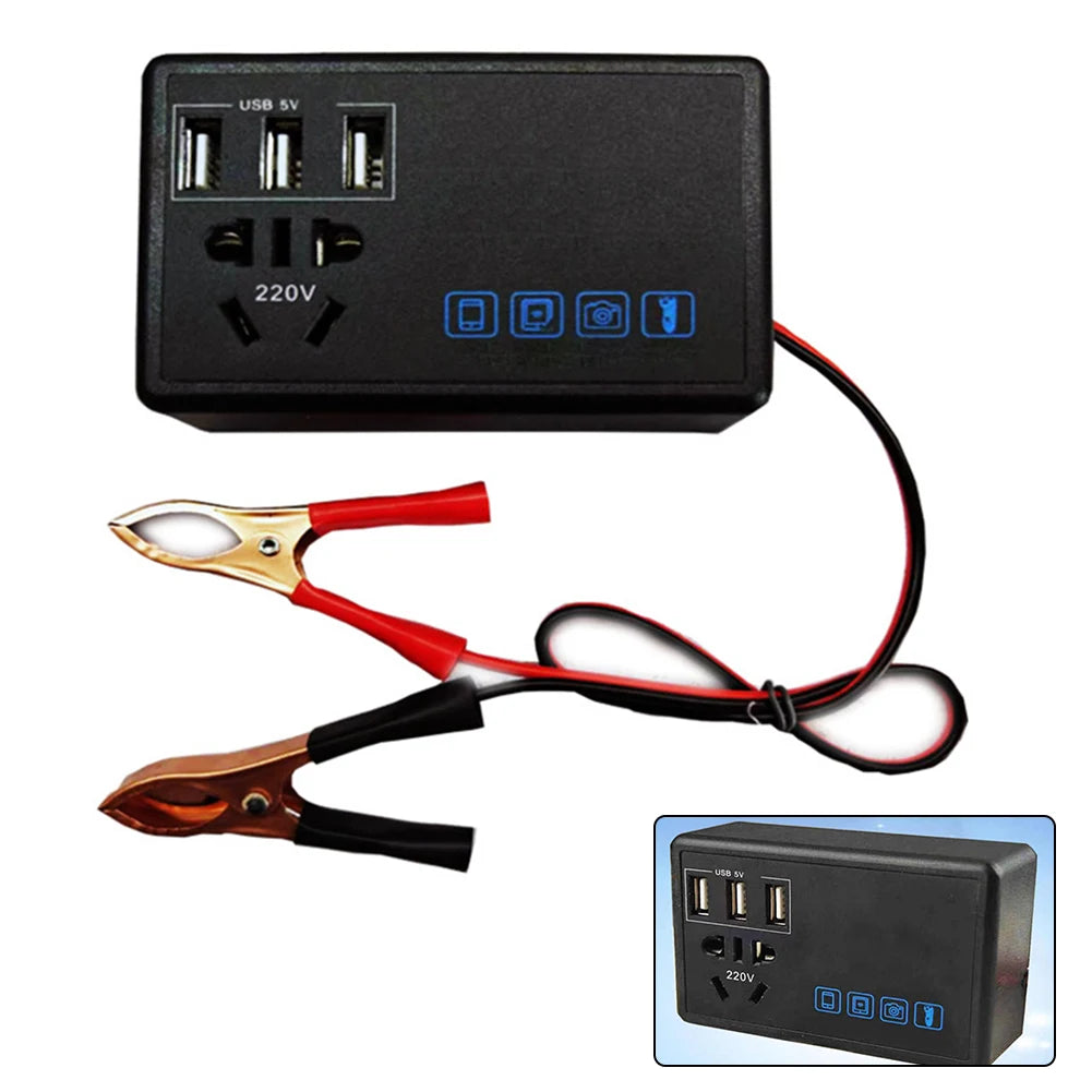 Multifunctional Car Inverter 12V24V To 220V Conversion Booster Charger Wire Clamp Type Converter Power Supply For Car And Truck