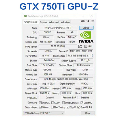 MLLSE GTX 750Ti 4GB Graphics Card GDDR5 128Bit DVI VGA PCI-E 3.0 Geforce GPU Gtx 750 8gb Gaming Video Card Placa De Video