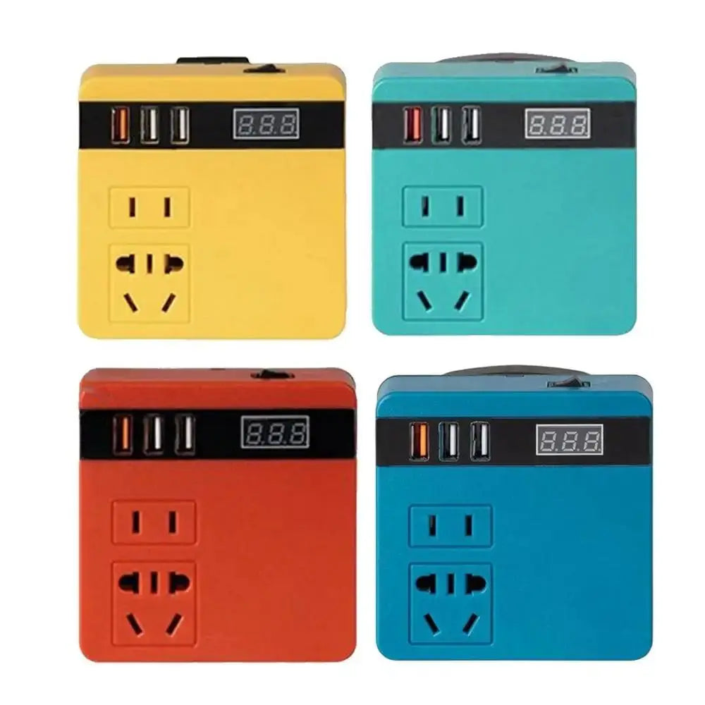 1Pcs 18V 20V To 220V Battery Inverter Multifunctional 120W Smart Transformer Household Dual Plug Outdoor Work Inverter