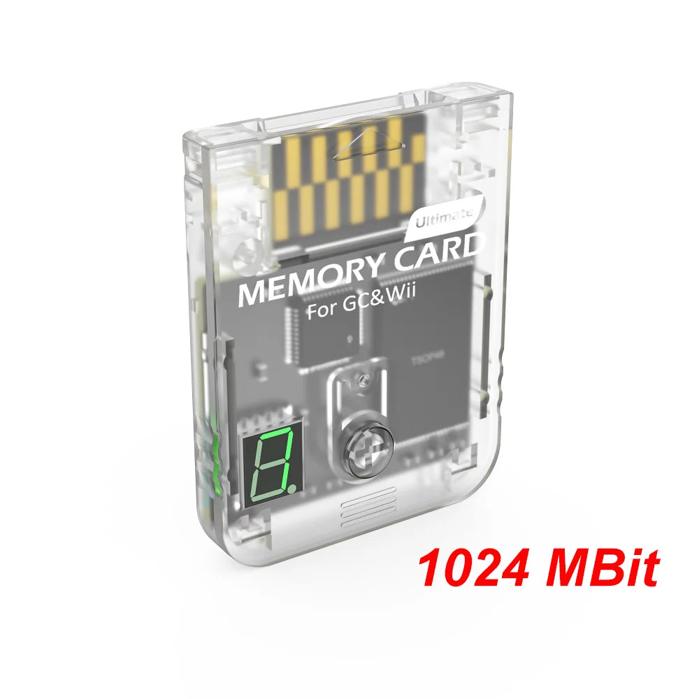 1024 MBit &2048 MBit Memory Card For Gamecube/ Wii(RVL-001) With A Digital Display & 8 Virtual Memory Cards Of 16MBytes Each