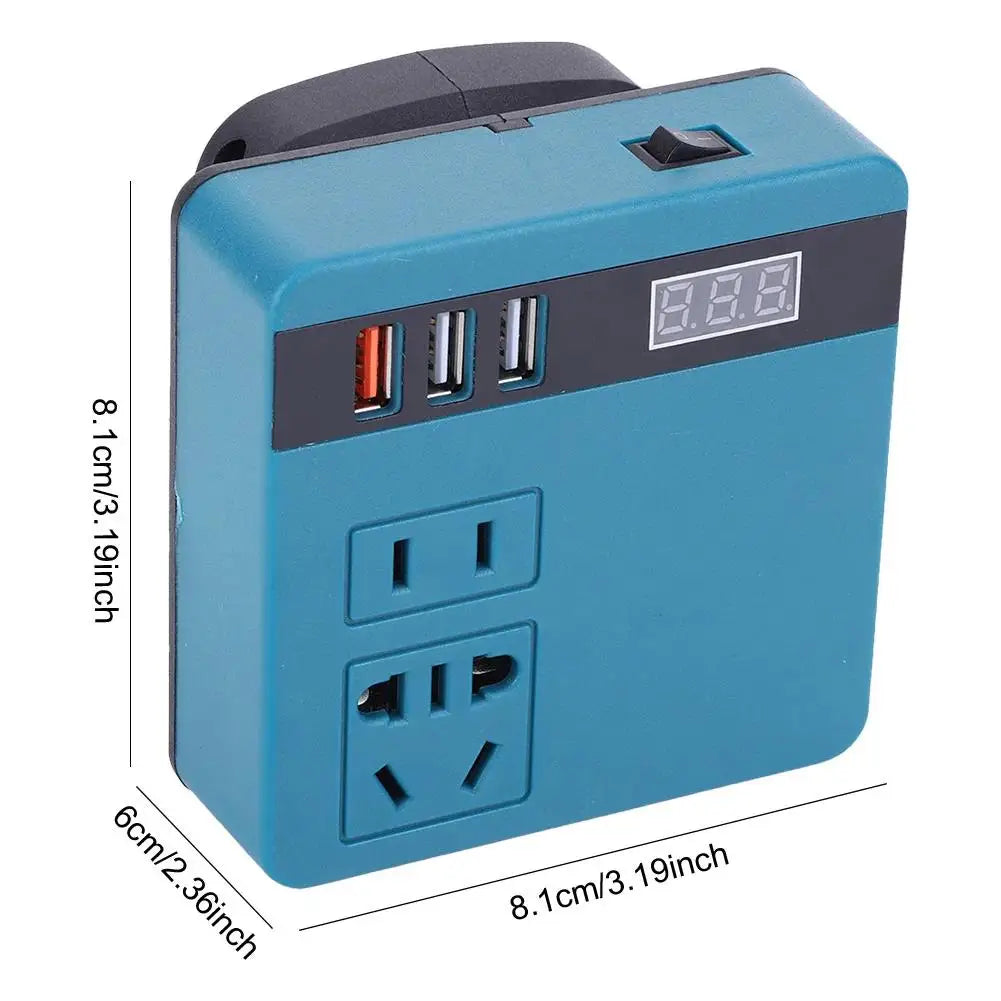Multi Function Lithium Battery Inverter D C 18-21V To AC 220V Outdoor Work Inverter with Intelligent Fast Charging