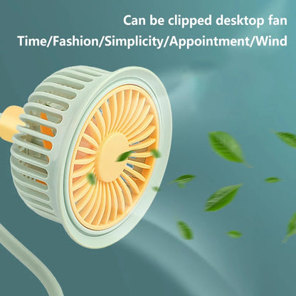 USB Rechargeable Clip on Small Fan 360° Adjustable Battery Powered Mini Fan Strong Wind Flexible Neck Desktop Stroller Quiet Fan