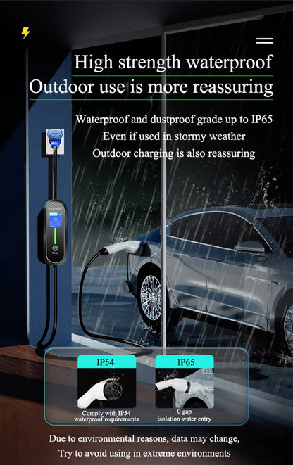 Teschev Type 1 Portable EV Charger 7KW 32A 1Phase Wallbox GBT EVSE Fast Charging Cable CEE Plug Electrical Home Charging Station