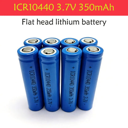 3.7V 350mAh ICR10440 Lithium Ion Battery - Button Top, Reusable & Long-Lasting for Flashlights, Headlamps， Pen Light