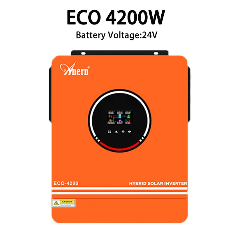 Anern Solar Hybrid Inverters 6.2KW 4.2KW 24V 48V With MPPT 140A Charger Controller Dual AC Output Pure Sine Wave for Home System