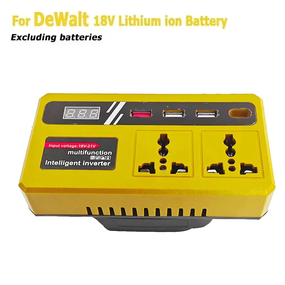 1Pcs 18v 20v To 220v Battery Inverter Multifunctional with 4 USB LED Socket Smart Transformer Household 120W
