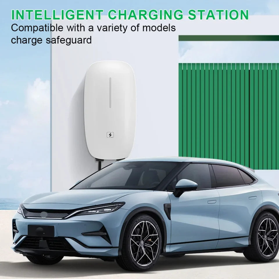 32A EV Charging Station 7KW 1Phase Electric Vehicle Charger Type2 EVSE Wallbox IEC62196-2 EV Charge Type 2 with 5M Cable