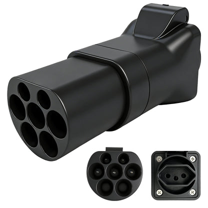 Portable EV Charging Adapter 220V Type 2 Male Plug to Schuko Socket Converter for IEC 62196-2 Charging Stations Electric Scooter
