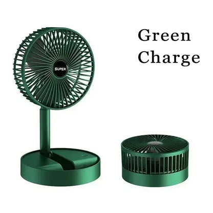 USB Charge Mini Foldable Extendable Fan Long Battery Portable Quiet Cool Fan for Dorm Home Office Indoor Desktop Cooling Gadget
