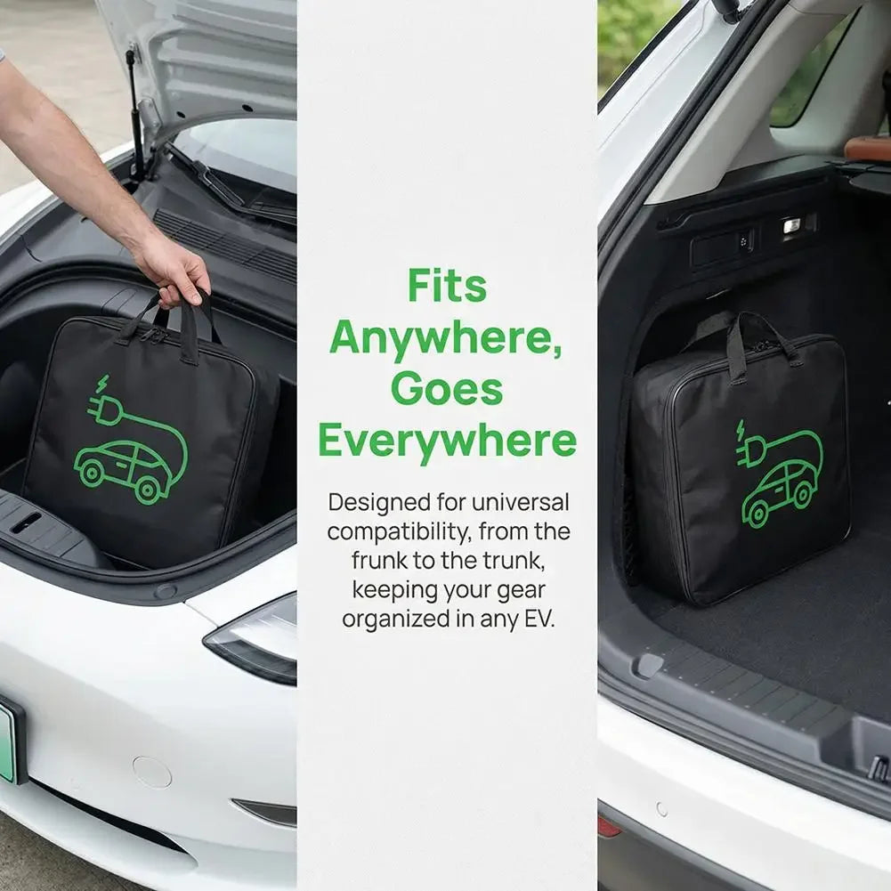 EV Cable Organizer Bag Electric Car Charger Box  Waterproof Car Battery Cable Handled Bag EV Car Charging Gun Storage Organizer