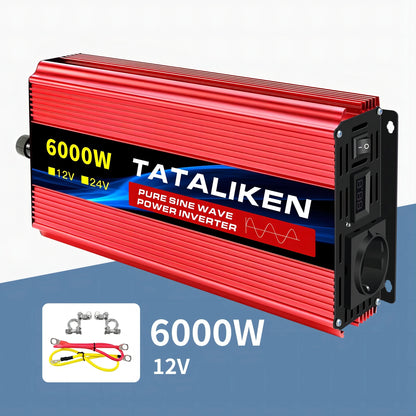 Inverter Pure Sine Wave  2500W/3500W/4500W/5000WDC 12V/24V to AC 220V 230V Voltage Transfer Converter Charging Adapter EU Socket