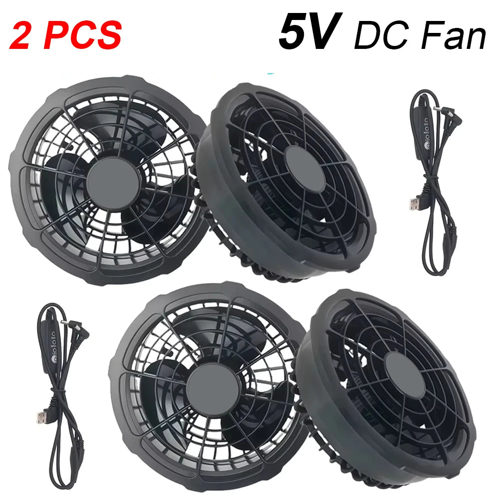 5V / 12V DC Cooling Fan 1 or 2 PCS For Air Conditioner Vest Jacket Summer Outdoor High Temperature Work Fishing Vest Cool Fans