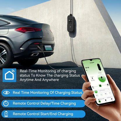Khons 11KW 16A 3-Phase GB/T EV Charger Portable EVSE Charging Box with APP Control 5m TPU Cable For Electric Cars