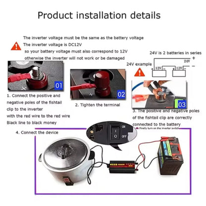 NEW Inverter 12v 220v Pure Sine Wave 1600W / 3000W Transformer Convert Multi-function Socket Converter Car inverter