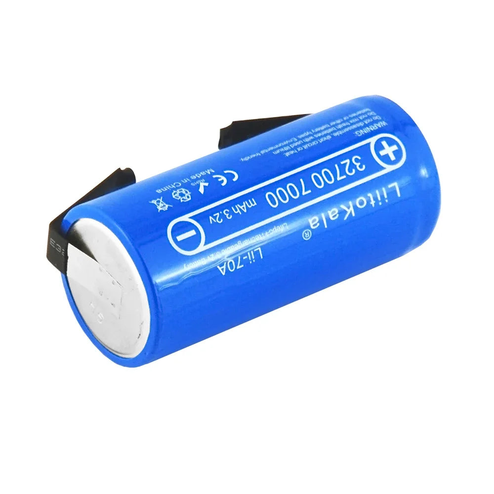 3.2V LiitoKala 32700 7000mAh Lii-70A LiFePO4 Battery Continuous Discharge Maximum 55A High Power Battery+Nickel Sheets