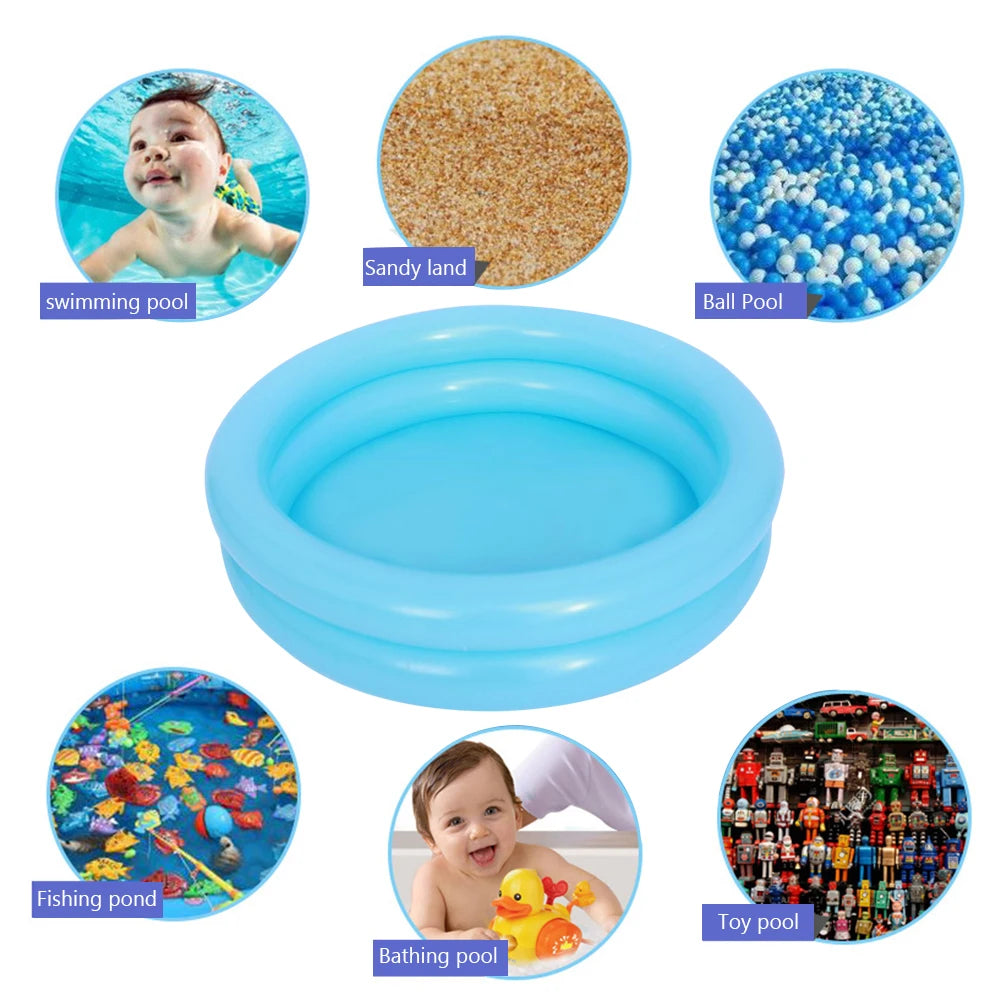 Round Inflatable Baby Toddlers Summer Swimming Pool Portable Inflatable Children Little Pump Pool Indoor Outdoor for 0-3Y Kids