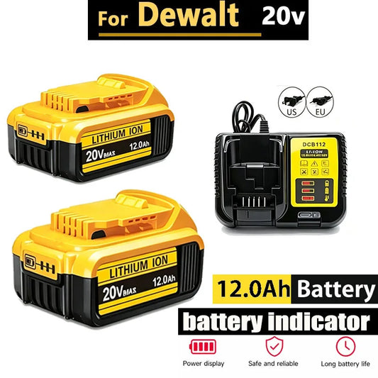 for DeWalt  20V Lithium Ion Batteries 20V 12.0Ah DCB203 Li ion Battery Replacement DCB206 DCB205 DCB204 DCB200Power Tools