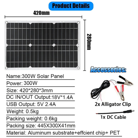 6000W Solar System Complete Kit 12V To 110V/220V 100A Controller 2*300W Panel Off-Grid Inverter System for Home/Camping Backup