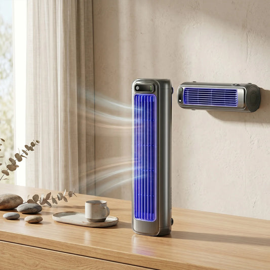 Wall-Mounted Bladeless Cooling Fan 2000mAh Quiet Circulating Fans USB Rechargeable Air Cooler for Bedroom&Kitchen&Office&Home