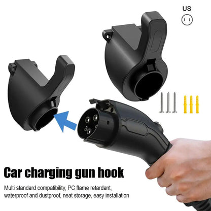 EV Charging Cable Holder Wall-mount Holster Charging Cable Organizer Car Charger Holder Type 1/Type 2 Cable Socket Holder