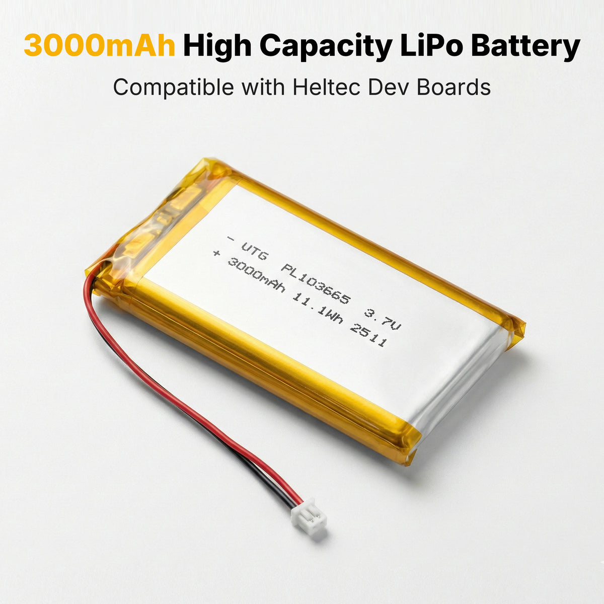 3.7V Lipo Battery 3000Mah PL103665 Lithium Polymer Batteries for T114 V2 LoRa 32 V3 Dev-board LoRa LED Light Driving Recorder
