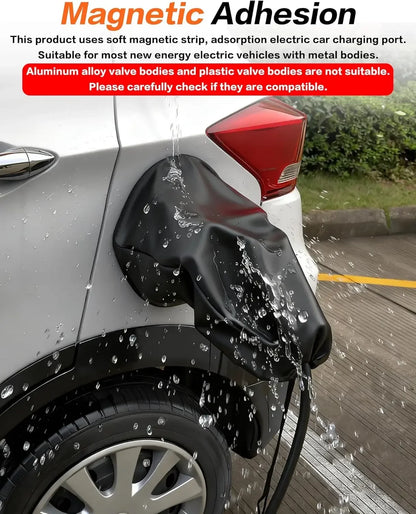 Waterproof Charging Port Cover EV Charger Cover Rain Snow Protection Magnetic Adsorption Universal for Most Electric Cars