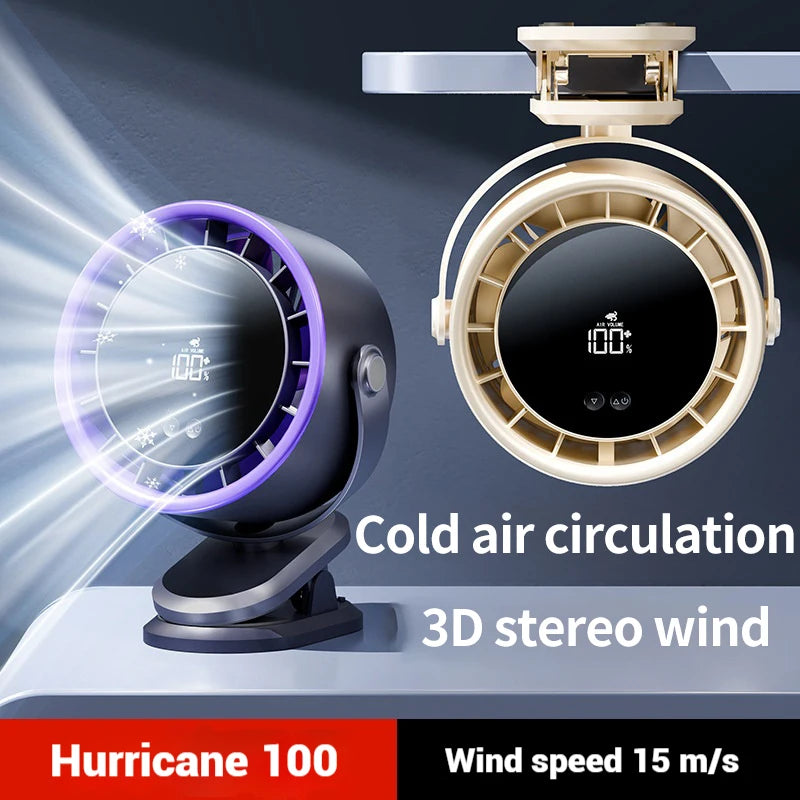 Electric Fan 2400mAh USB Charging Desktop Small Fan Silent Wall Mounted Air Circulating Fan Home Cooling Ventilator Fan