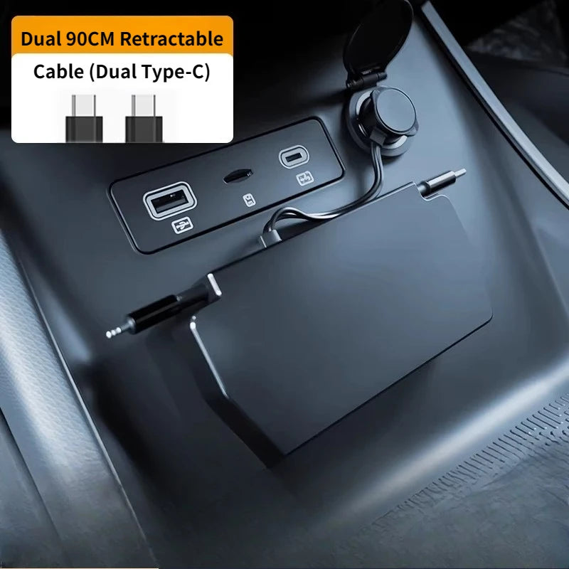 For SHUN SOON Retractable Car Charger Docking Station  Fit BYD Changan Geely New Energy Vehicles Auto Fast Charging Accessories