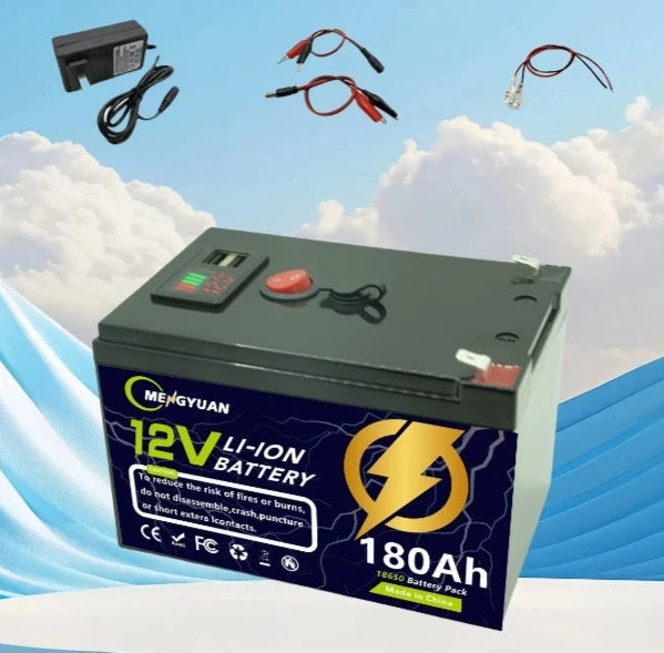 12V 200Ah Lithium LiFePO4 Deep Cycle Battery 4000+ Cycles Rechargeable Battery for Solar/Wind Power Small UPS Lighting More