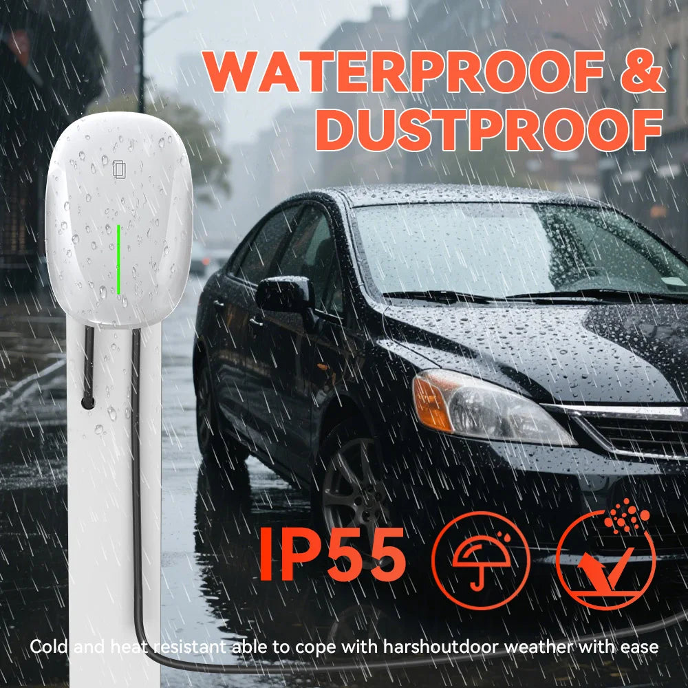 JDMEX 7KW EV Charger Station 32A 1Phase Type1 / GBT Electric Vehicle Car Charger EVSE Wallbox Wallmount 7KW 5M Cable SAE J1772