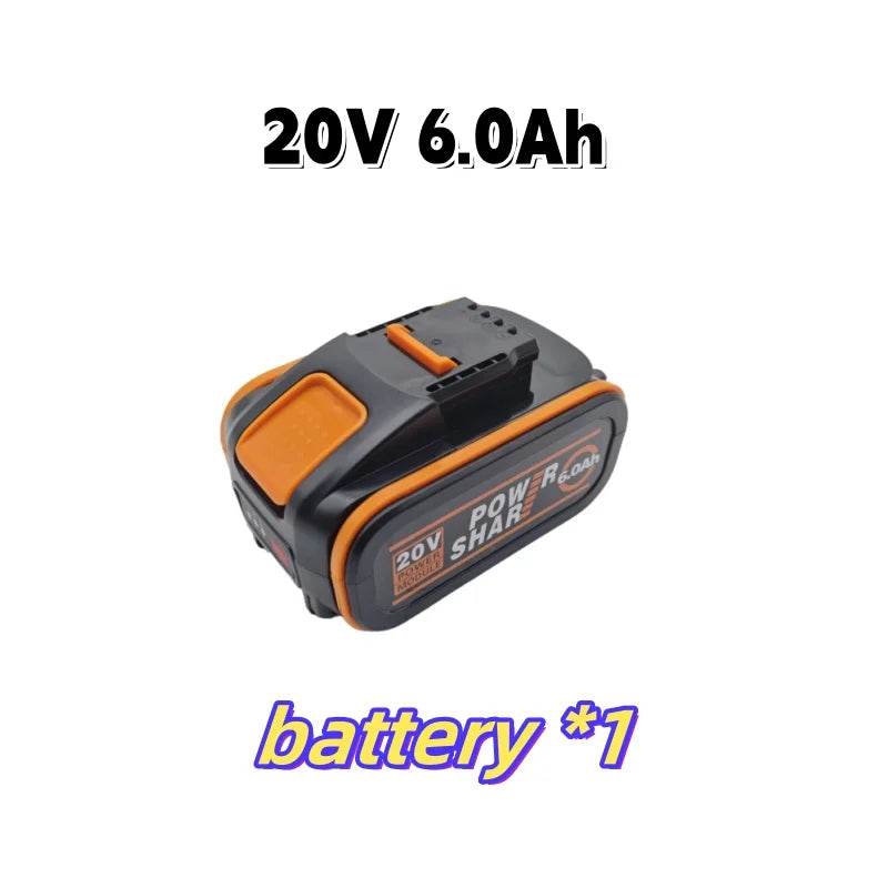 For WORX Tool - Original 20V 6.0Ah Lithium Battery WA3553 WA3551 WA3553.1 WA3572 WX390, Rechargeable