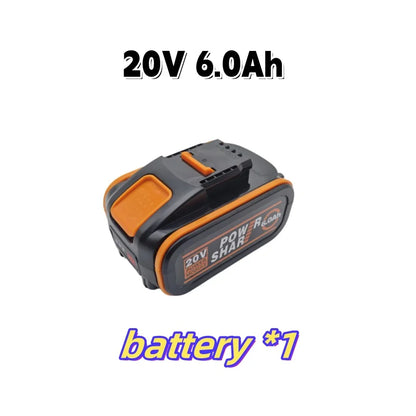 For WORX Tool - Original 20V 6.0Ah Lithium Battery WA3553 WA3551 WA3553.1 WA3572 WX390, Rechargeable