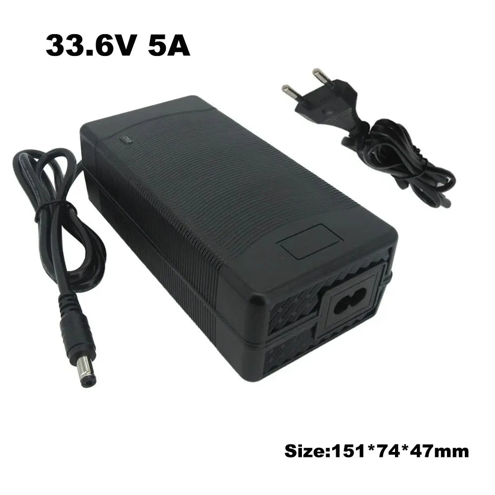 33.6V 5A 3A Lithium Battery Charger 28.8V 5A 29.6V 8S Li Ion 20AH 30AH Batterie Fast Charger DC Connector With Fan