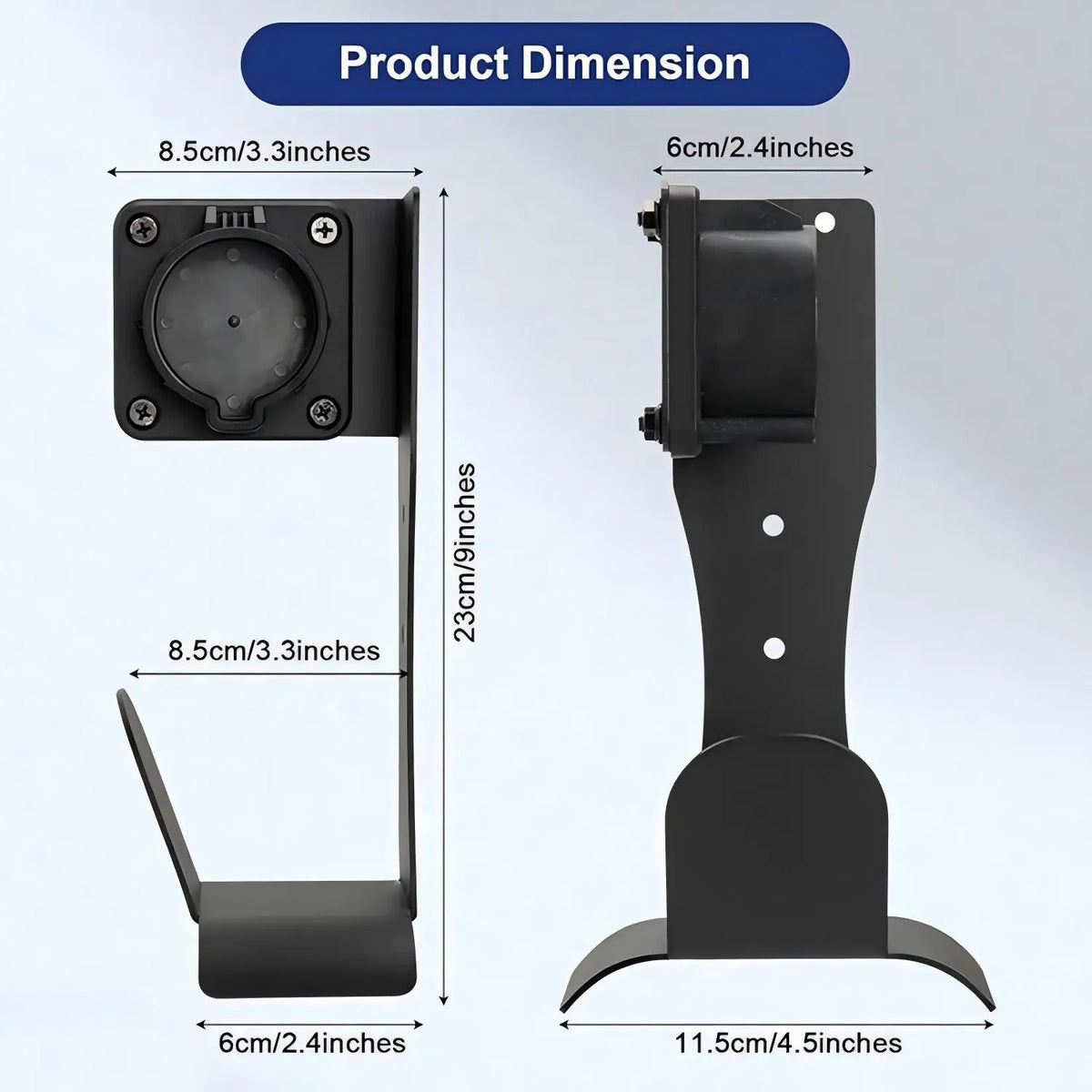 EV Charger – Cable Holder for J1772 | Stainless Steel with Wall Mount Organizer, Electric Vehicle Holder with Secure Fit