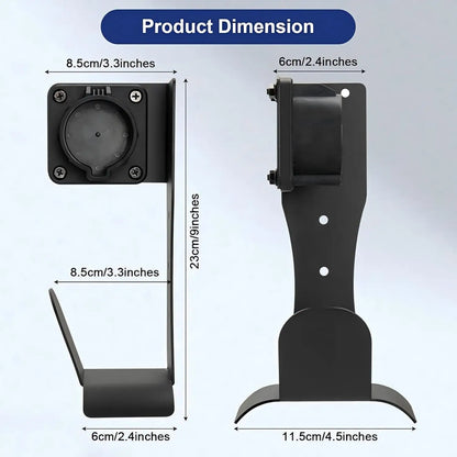 EV Charger – Cable Holder for J1772 | Stainless Steel with Wall Mount Organizer, Electric Vehicle Holder with Secure Fit