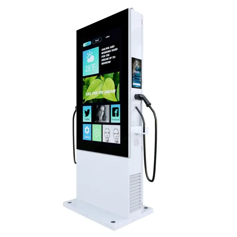Customized Ev Charging Station Portable Environmental Friendly Dc 22Kw Ev Charger Advertising Screen Charging Station for USA