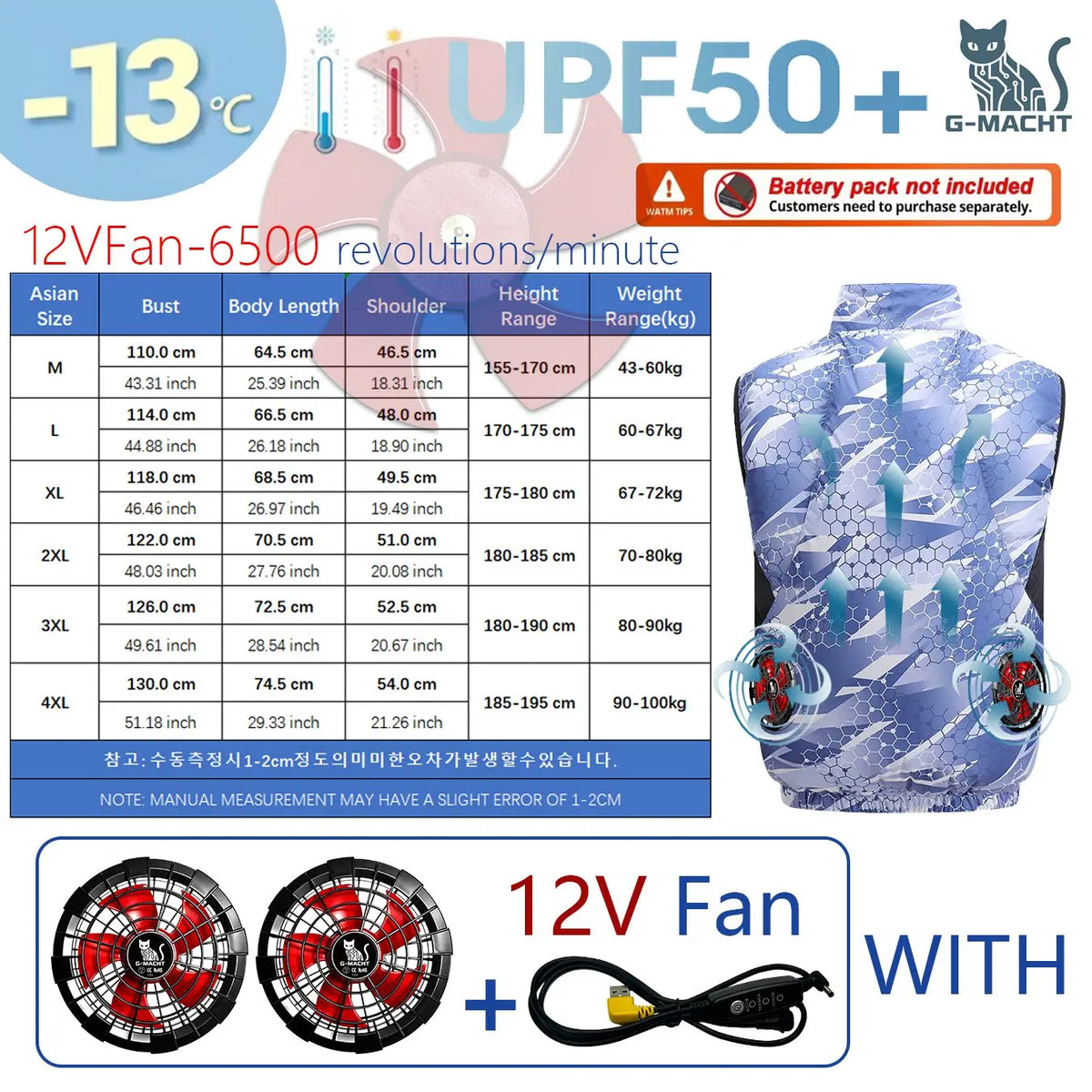 NEWS USB 12V/5V 4Fan Couples Summer Breathable Cooling Vest Sleeveless Fan Air Conditioner Jacket Heat Resistant Outdoor Workwea