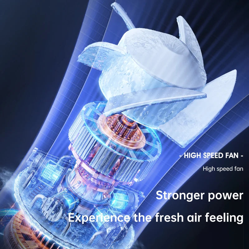 100-Speed USB Rechargeable Handheld Fan with Digital Display, Portable Mini Fan for Travel Outdoor Office Home (Strong Airflow)