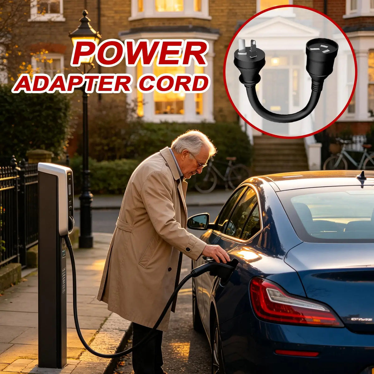 Ev Charger Extension Cord 10a Plug To 15a Portable Wire Adapter EV Charging Extension Cord For Electric Vehicles Rv Camper