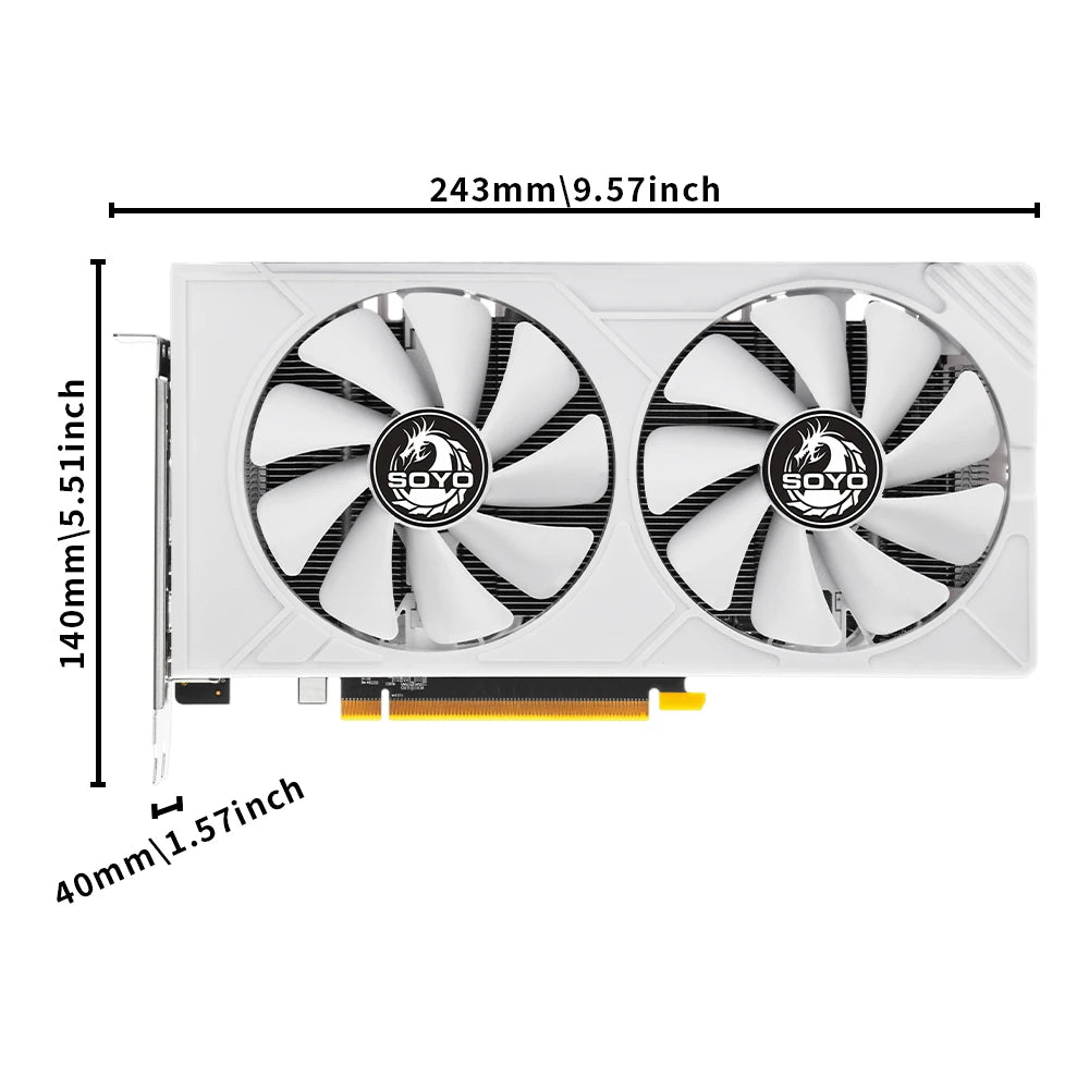 Graphics Cards SOYO Radeon RX580 8G GDDR5 Memory Video Gaming Card 8PIN PCIE3.0x16 Desktop Computer Components 256bit 3DP/1HDMI