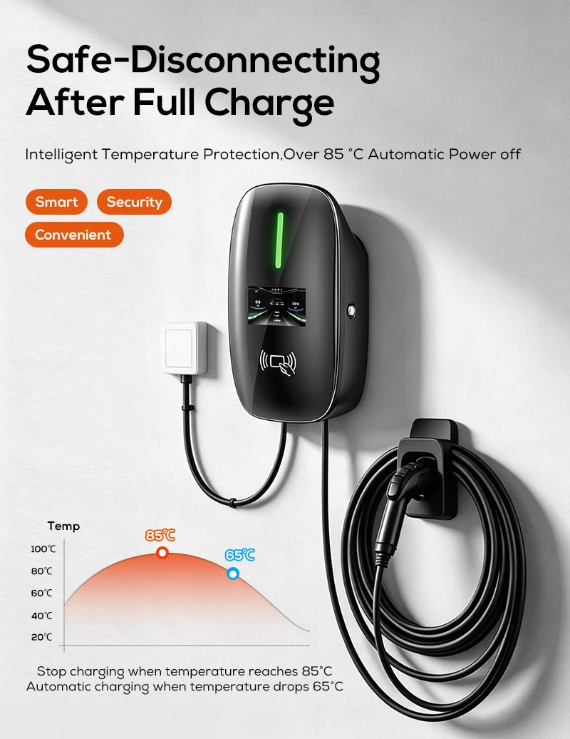 Lifl Electric Vehicle Wall Charger Fast Charging Station Type2 GBT for Electric Cars Wall-Mounted EV Charging Station