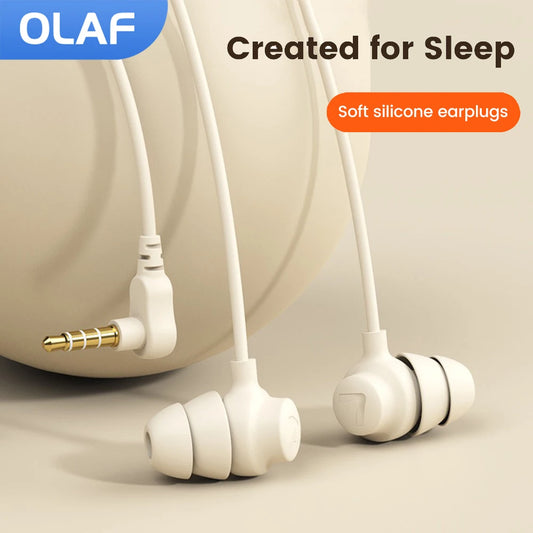 Elbow 3.5mm Wired Earphones Silicone Handsfree Sleep Headphones HiFi Sound Earbuds In-line Control Headset In-ear With Mic