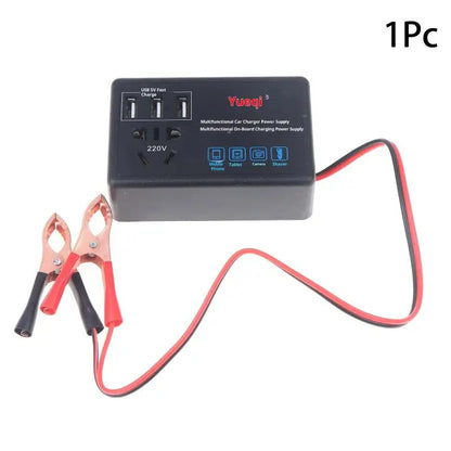 USB Port Equipped Car Power Inverter; Converts 12V/24V to 220V; Perfect for Charging RV and Trucks.