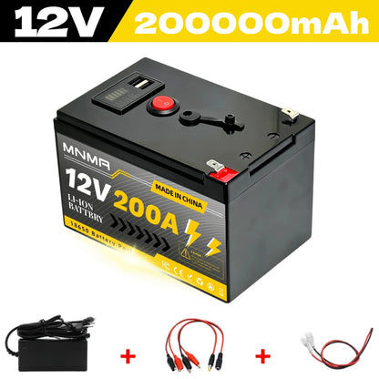 200000mAh 12V LiFePO4 Lithium Battery 4000+ Deep Cycles, for UPS, Kayak Fish Finder, Solar Panel, Power Wheels Toys, Scooter