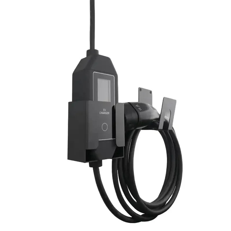 EV Charger Holder, Wall-Mounted Bracket Set, Compatible with SAE J1772 Connector & J-Hook