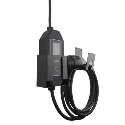 EV Charger Holder, Wall-Mounted Bracket Set, Compatible with SAE J1772 Connector & J-Hook