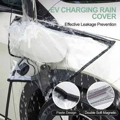 Outdoor Electric Vehicle Charger Port Rainproof Dustproof Cover Transparent Waterproof Cover Magnetic EV Charger Port Protector