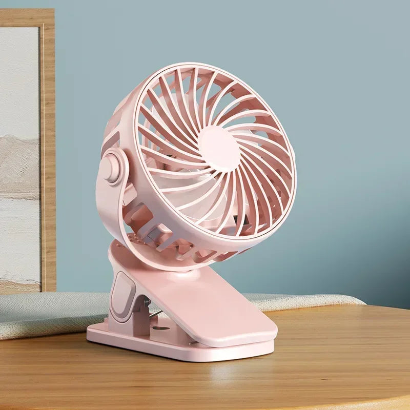 Rechargeable Portable Rechargeable Clip Fan 720°Rotatable Haht Lamp USB Rechargeable Personal Fan For Outdoor Camping Ventilador